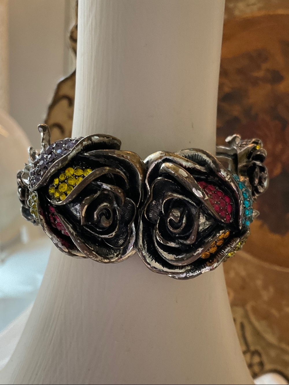 Beautiful Rose Crystal Statement Bracelet